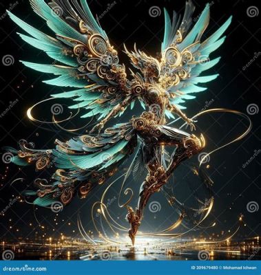  Garuda's Embrace: Majestically Depicted Wings and Ethereal Golden Hues!